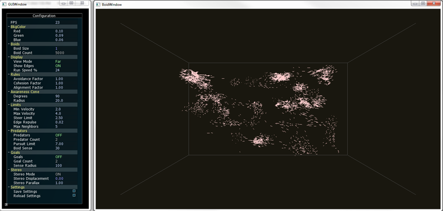 Boids Screenshot with 5000 elements